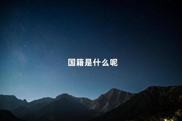 国籍是什么呢