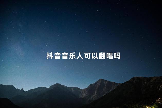 抖音音乐人可以翻唱吗