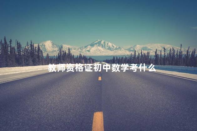 教师资格证初中数学考什么