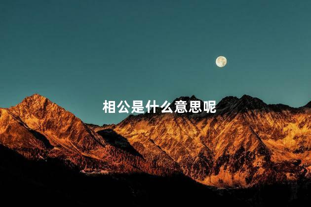 相公是什么意思呢