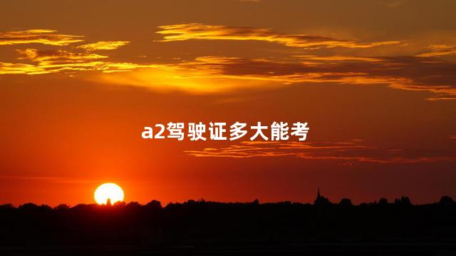a2驾驶证多大能考