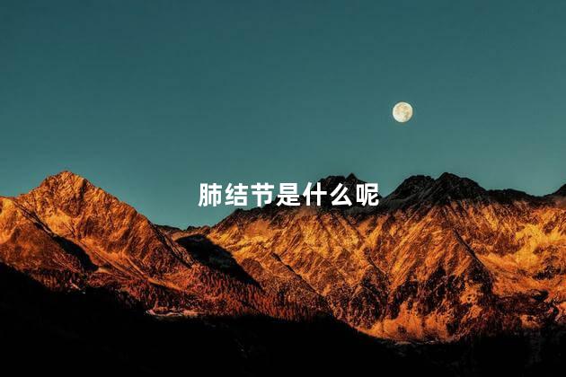 肺结节是什么呢