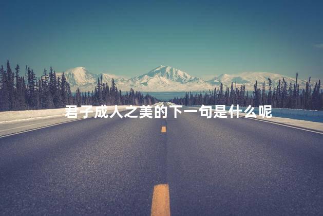 君子成人之美的下一句是什么呢