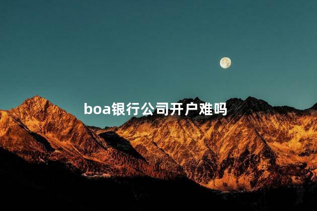 boa银行公司开户难吗，boa银行公司开户难不难