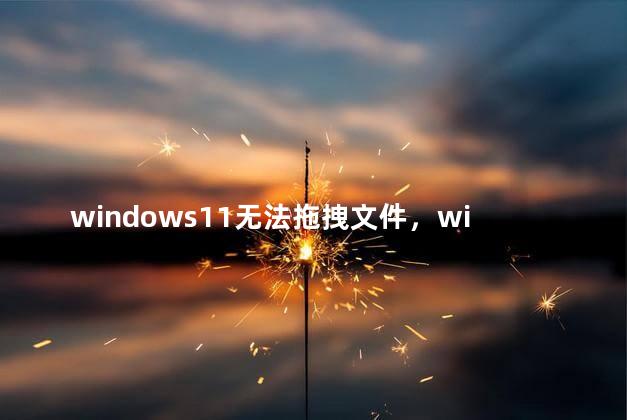 windows11无法拖拽文件，windows11操作指南