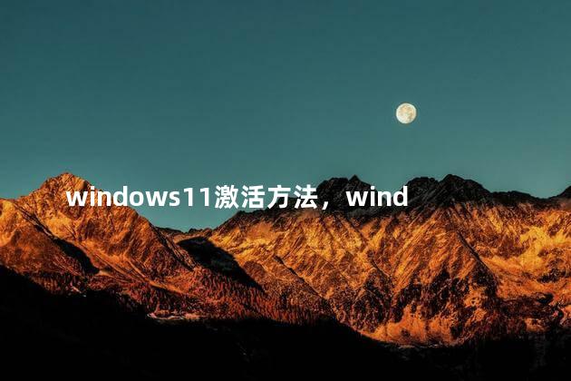 windows11激活方法，windows11激活方法dell