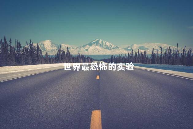 世界最恐怖的实验，日本最恐怖的实验