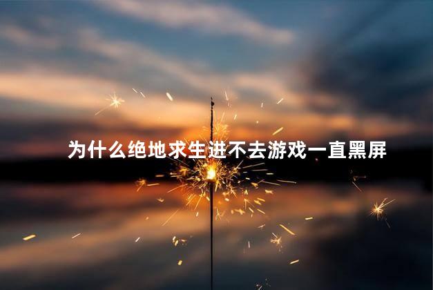 为什么绝地求生进不去游戏一直黑屏，绝地求生进不去游戏一直黑屏怎么回事