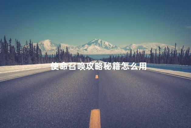 使命召唤攻略秘籍怎么用，使命召唤攻略秘籍的用法