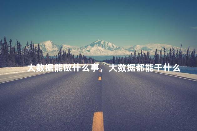 大数据能做什么事，大数据都能干什么
