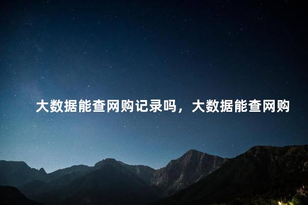 大数据能查网购记录吗，大数据能查网购记录吗