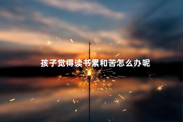 孩子觉得读书累和苦怎么办呢，孩子读书觉得苦和累家长怎么引导