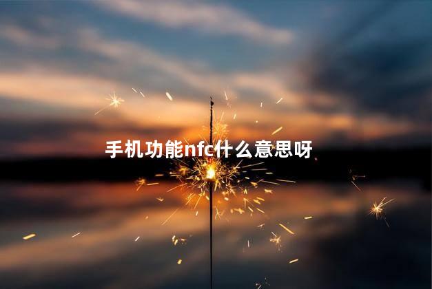 手机功能nfc什么意思呀，手机nfc什么功能