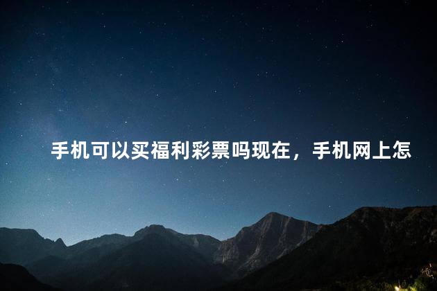手机可以买福利彩票吗现在，手机网上怎么买彩票