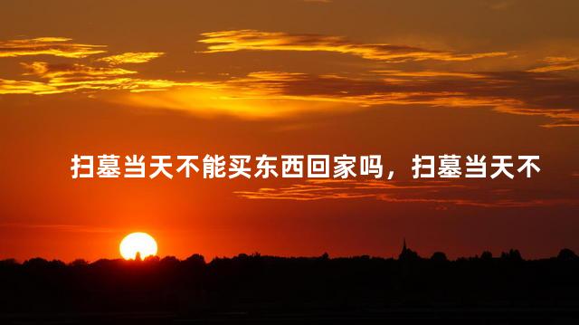 扫墓当天不能买东西回家吗，扫墓当天不能带东西回家吗