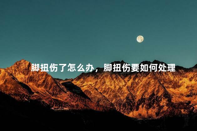 脚扭伤了怎么办，脚扭伤要如何处理