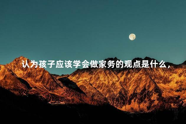 认为孩子应该学会做家务的观点是什么，孩子应该学会做家务的观点有哪些