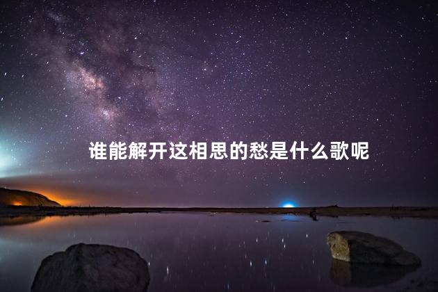 谁能解开这相思的愁是什么歌呢 歌词谁能揭开这相思的愁